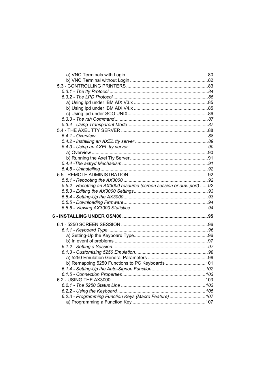 Axel AX3000 65 User's Manual User Manual | Page 6 / 276
