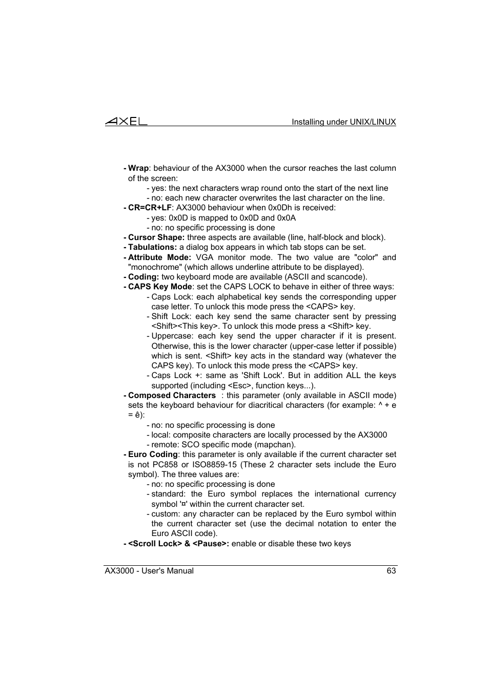 Axel AX3000 65 User's Manual User Manual | Page 75 / 276