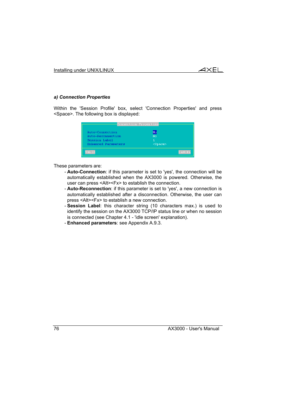 Axel AX3000 65 User's Manual User Manual | Page 88 / 276