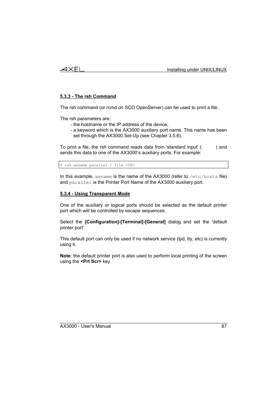 Axel AX3000 65 User's Manual User Manual | Page 99 / 276