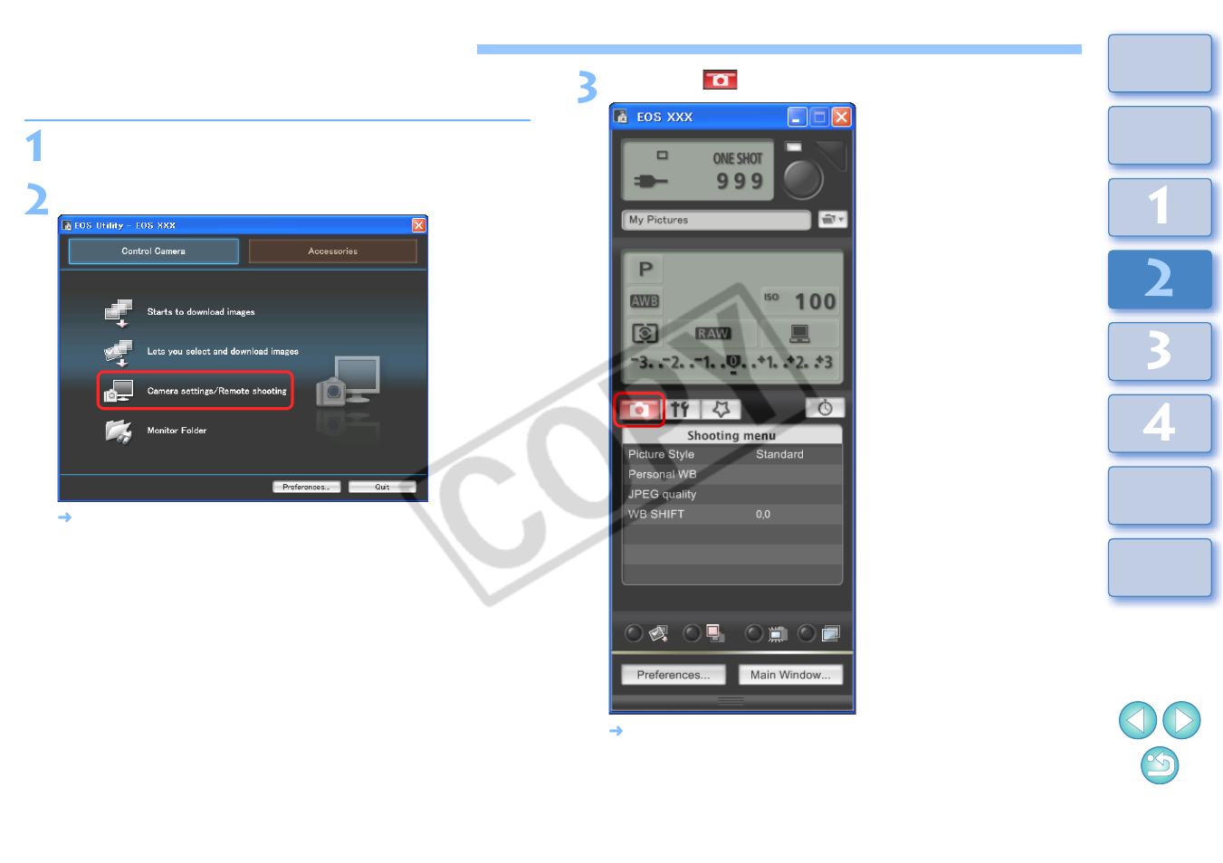 Setting up camera functions | Canon 2.2 User Manual | Page 14 / 54