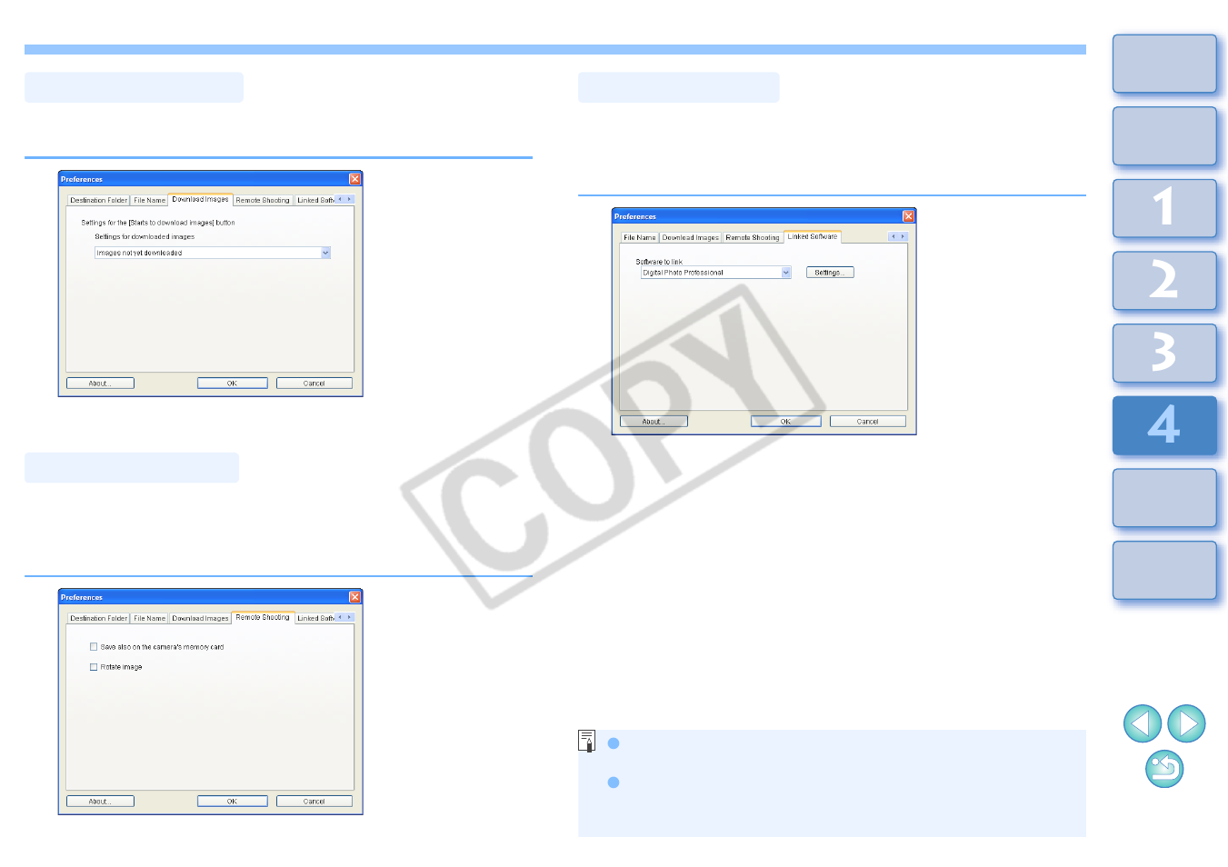 P.37), Download images, Remote shooting | Linked software | Canon 2.2 User Manual | Page 38 / 54