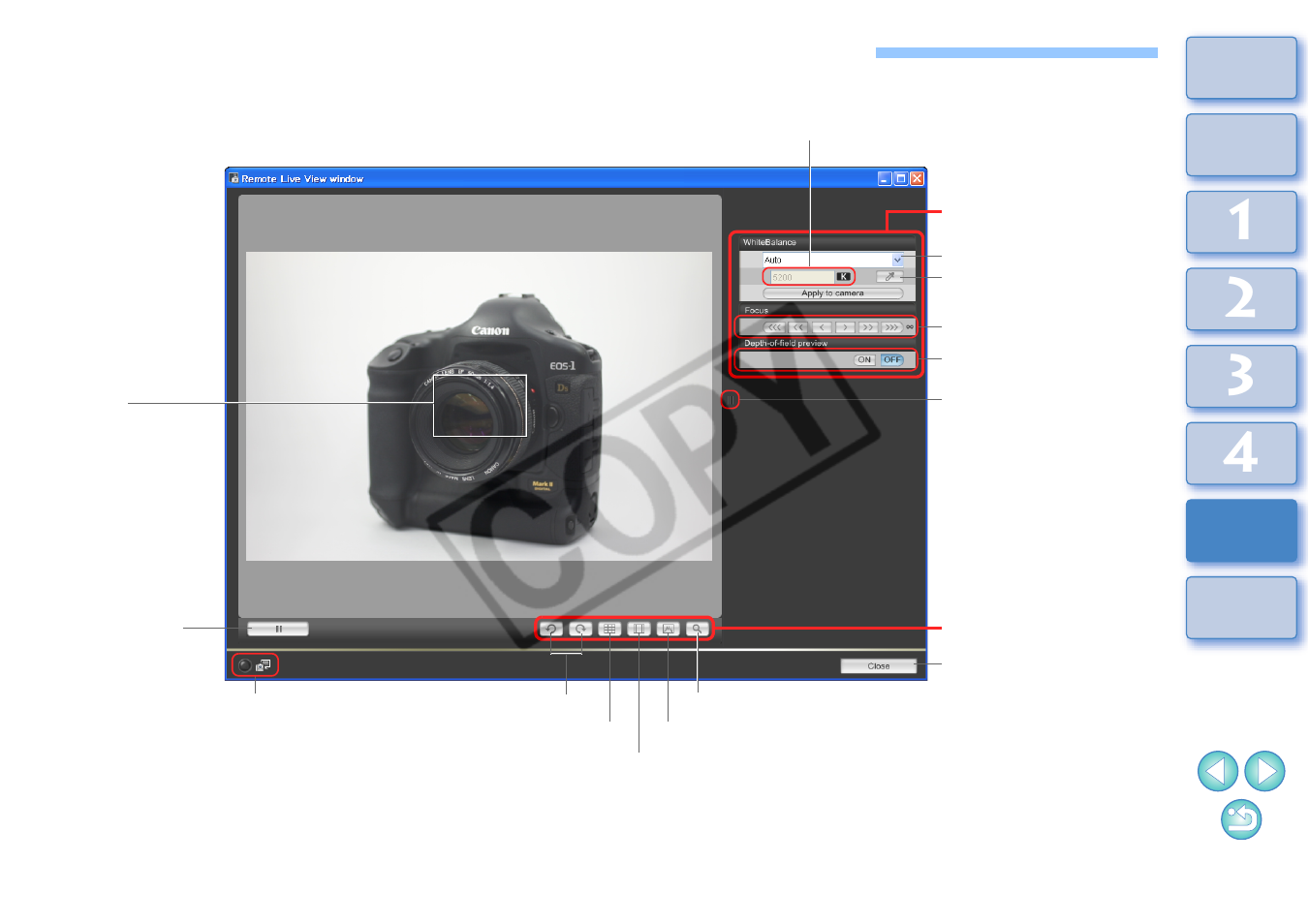 List of remote live view window functions, P.49), P.49 | Canon 2.2 User Manual | Page 50 / 54