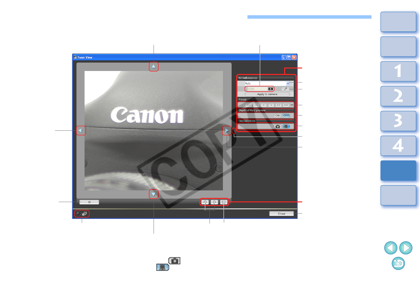 List of zoom view window functions, P.50 | Canon 2.2 User Manual | Page 51 / 54