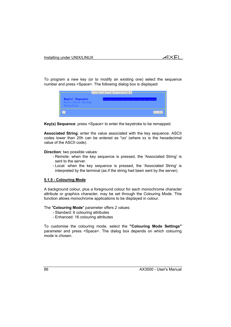 Axel AX3000 65 User's Manual - firmware 0632 User Manual | Page 100 / 298