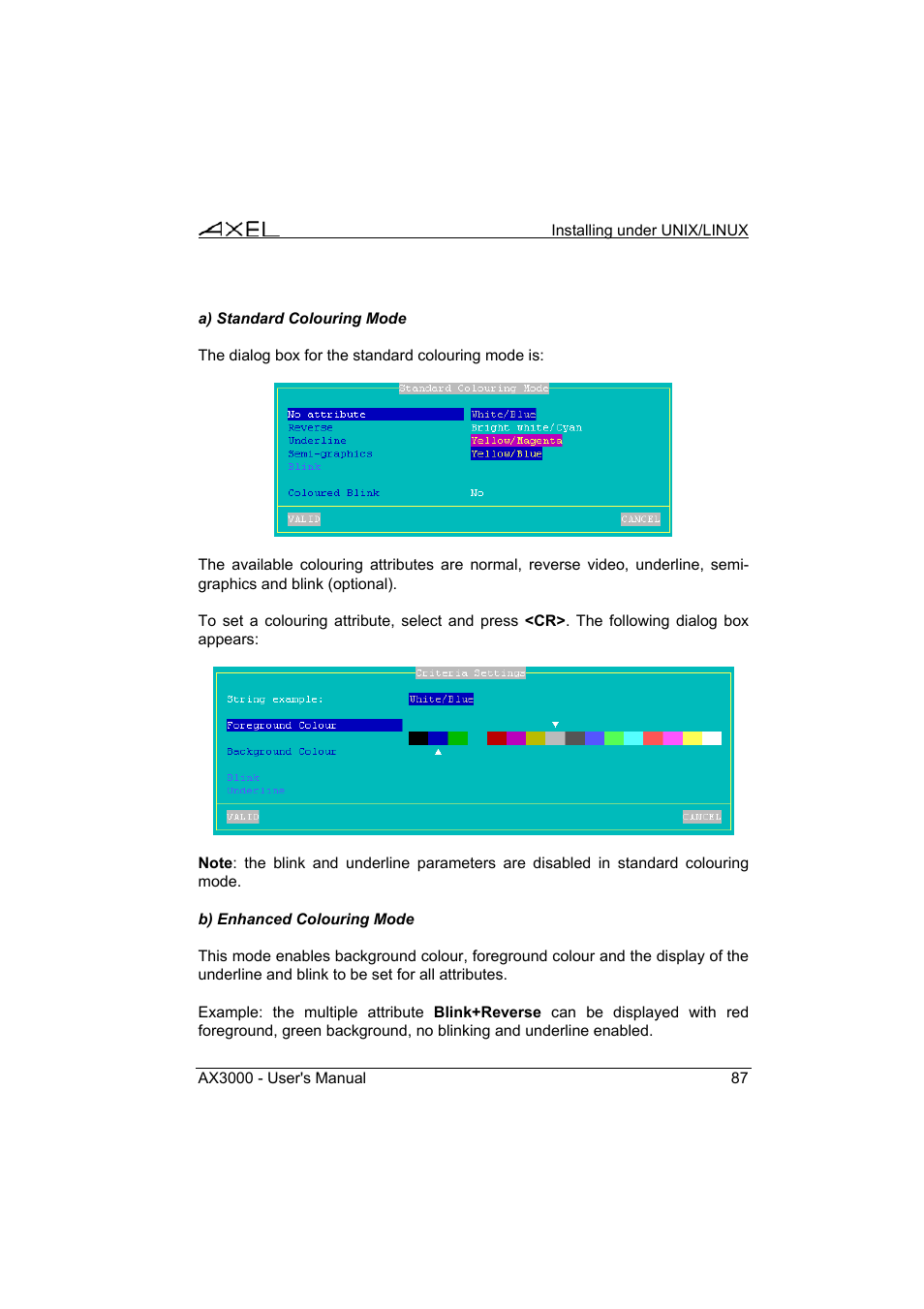Axel AX3000 65 User's Manual - firmware 0632 User Manual | Page 101 / 298