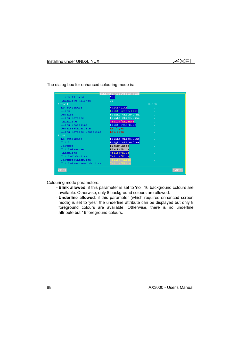Axel AX3000 65 User's Manual - firmware 0632 User Manual | Page 102 / 298