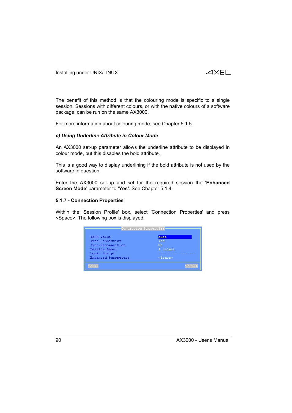 Axel AX3000 65 User's Manual - firmware 0632 User Manual | Page 104 / 298
