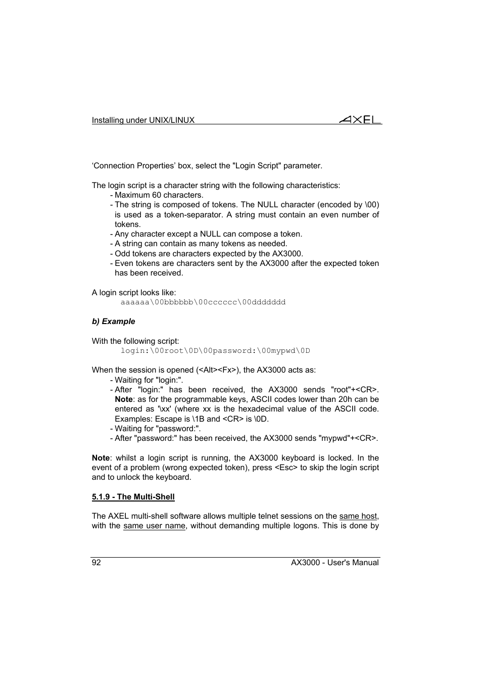 Axel AX3000 65 User's Manual - firmware 0632 User Manual | Page 106 / 298