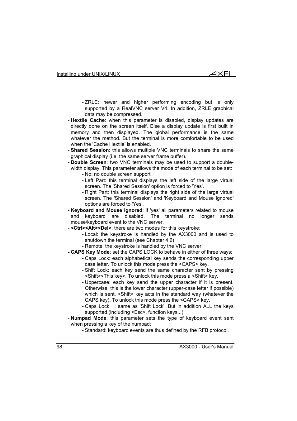 Axel AX3000 65 User's Manual - firmware 0632 User Manual | Page 112 / 298