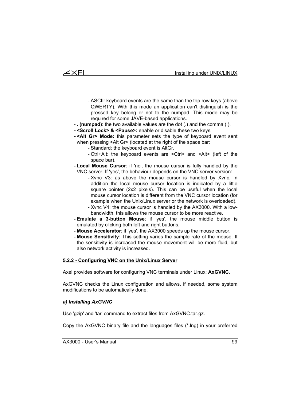 Axel AX3000 65 User's Manual - firmware 0632 User Manual | Page 113 / 298