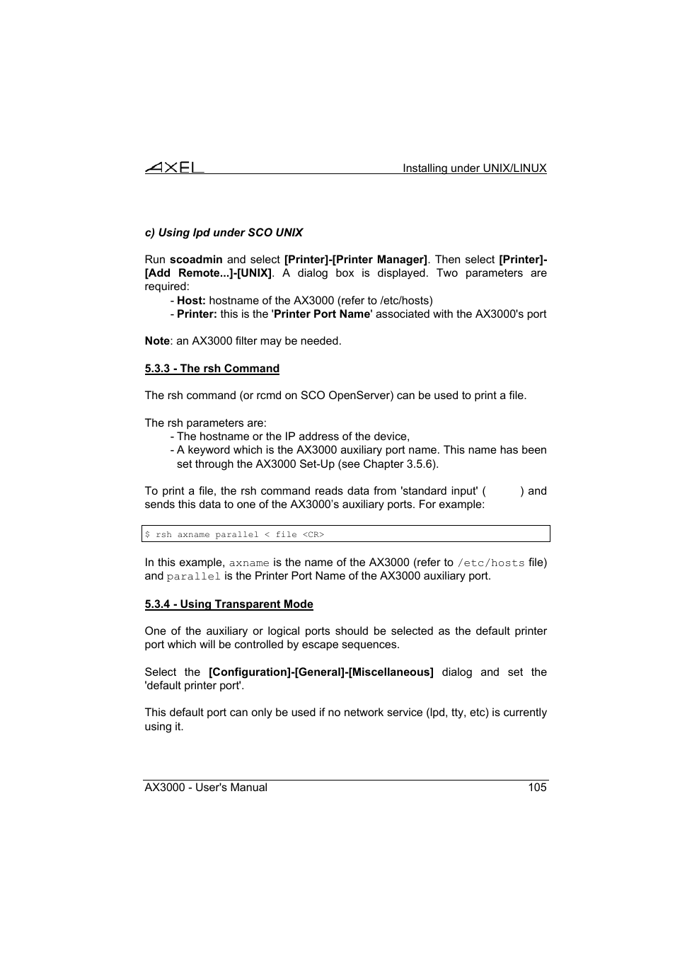 Axel AX3000 65 User's Manual - firmware 0632 User Manual | Page 119 / 298