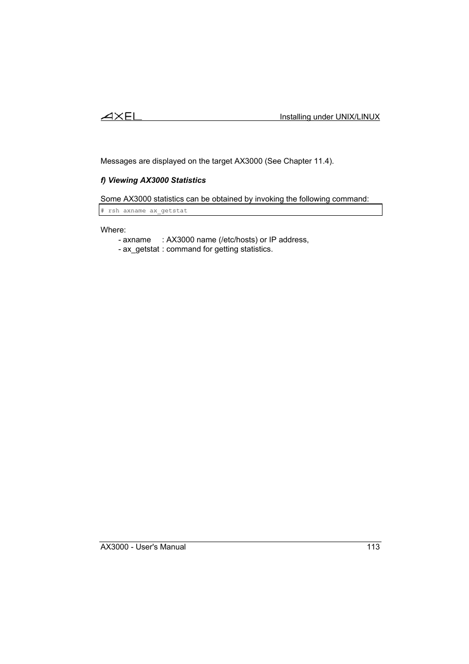 Axel AX3000 65 User's Manual - firmware 0632 User Manual | Page 127 / 298