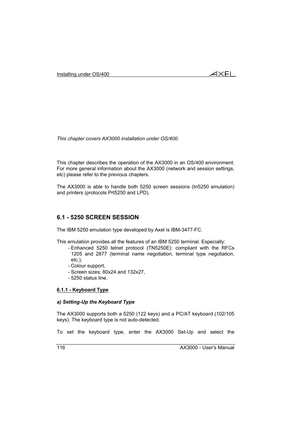 Axel AX3000 65 User's Manual - firmware 0632 User Manual | Page 130 / 298