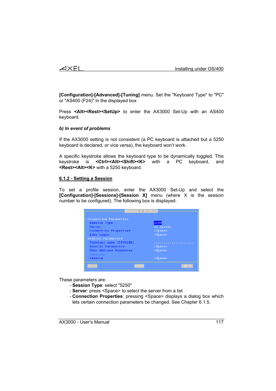 Axel AX3000 65 User's Manual - firmware 0632 User Manual | Page 131 / 298