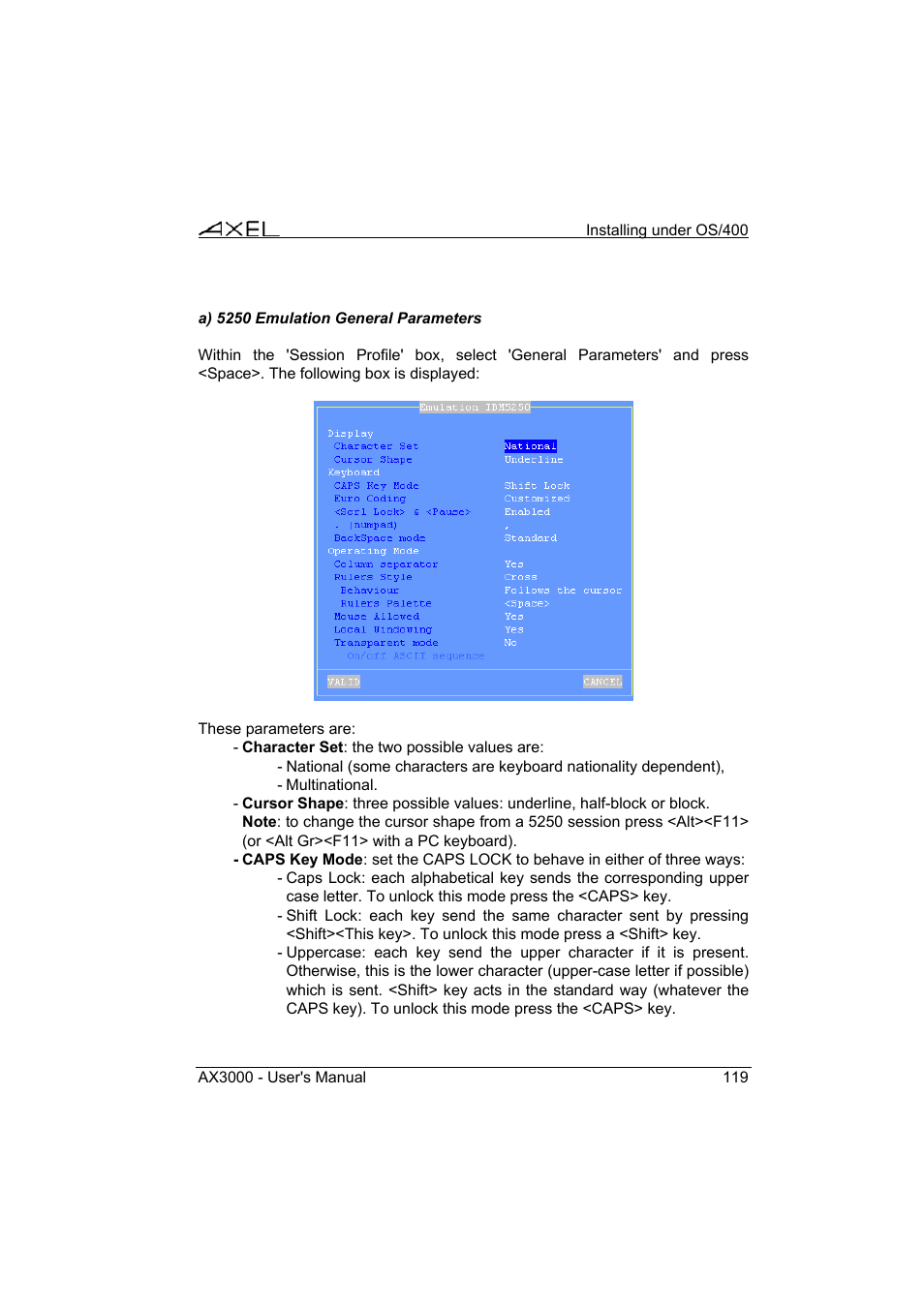 Axel AX3000 65 User's Manual - firmware 0632 User Manual | Page 133 / 298