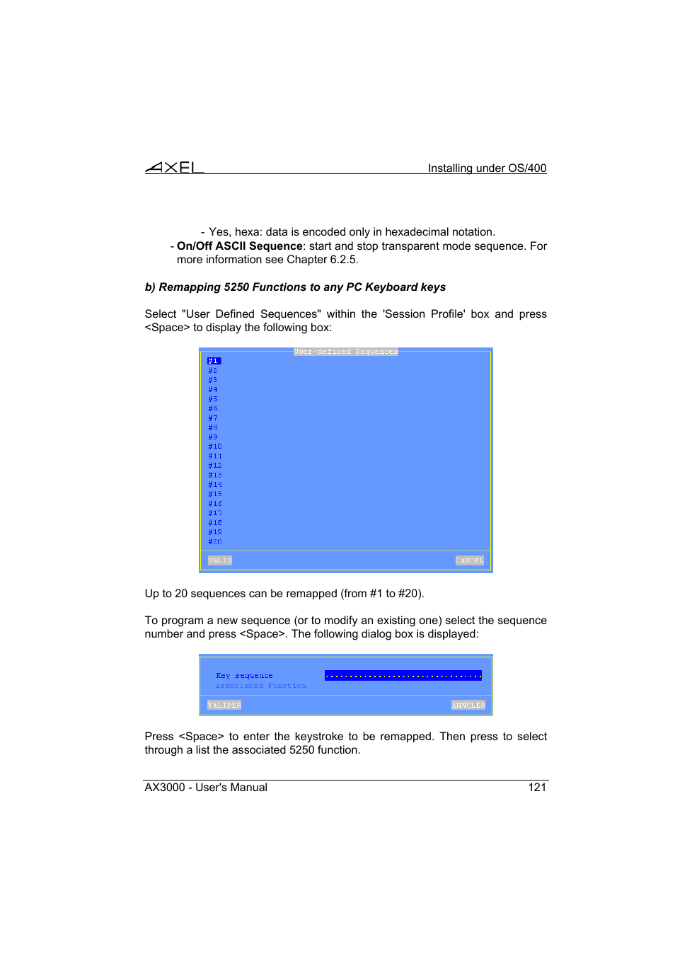 Axel AX3000 65 User's Manual - firmware 0632 User Manual | Page 135 / 298