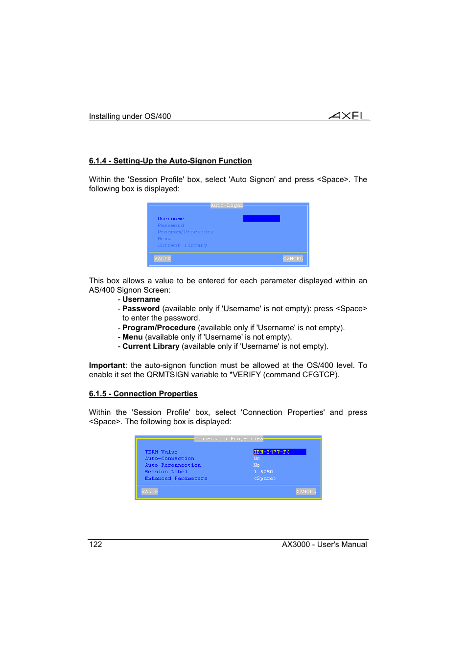 Axel AX3000 65 User's Manual - firmware 0632 User Manual | Page 136 / 298