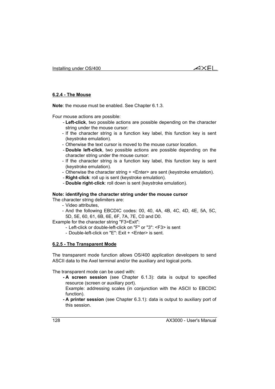 Axel AX3000 65 User's Manual - firmware 0632 User Manual | Page 142 / 298