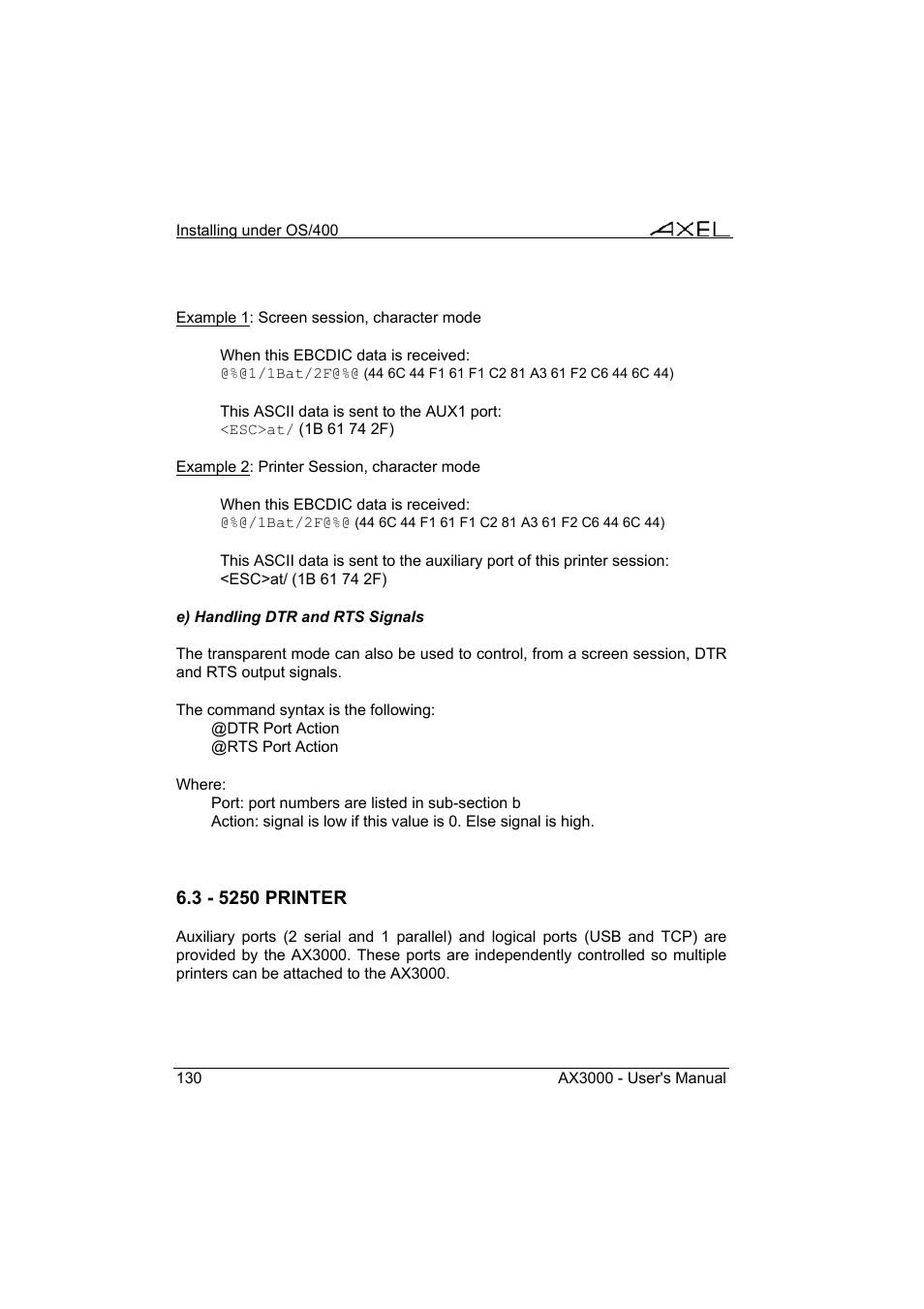 Axel AX3000 65 User's Manual - firmware 0632 User Manual | Page 144 / 298