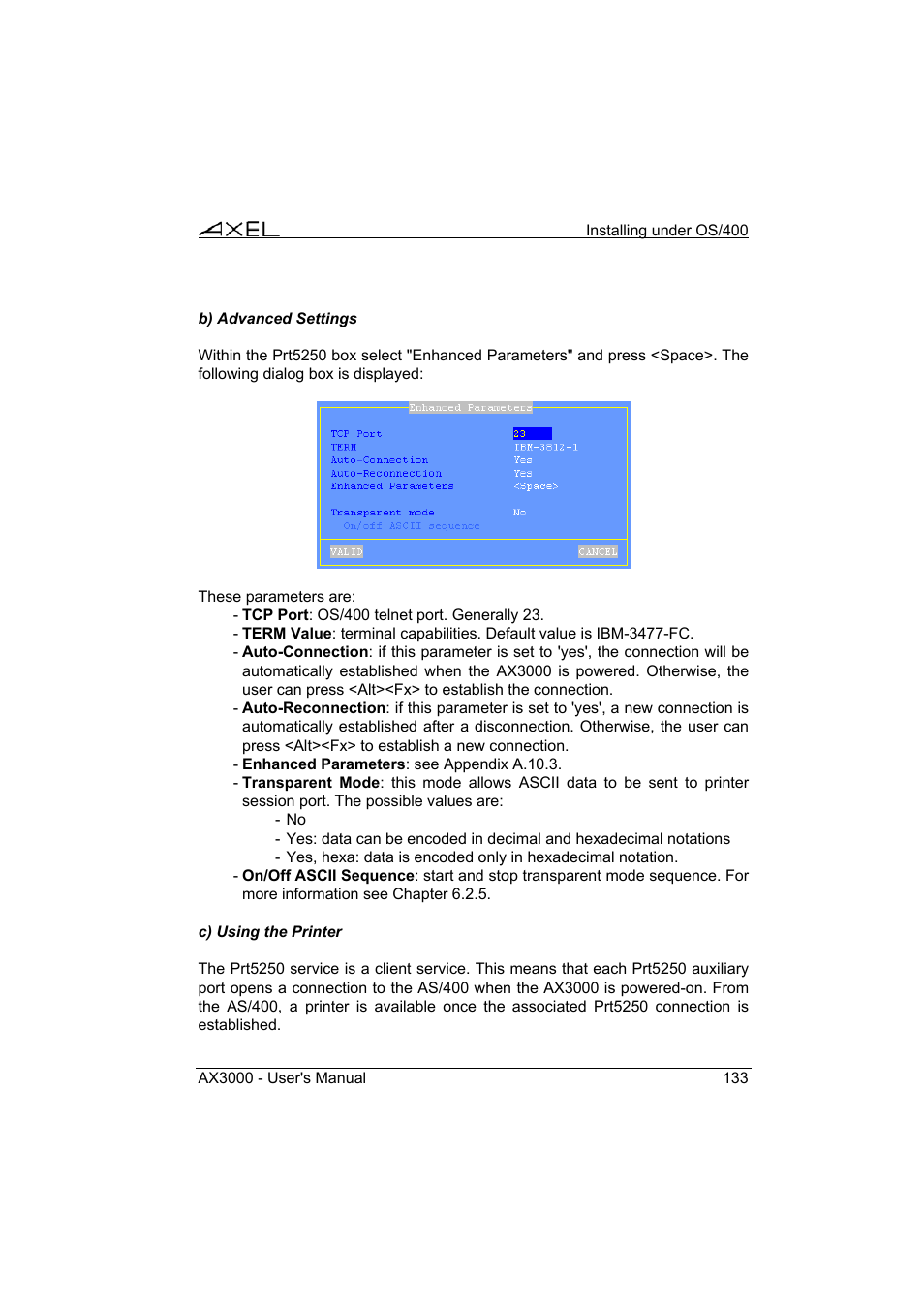 Axel AX3000 65 User's Manual - firmware 0632 User Manual | Page 147 / 298