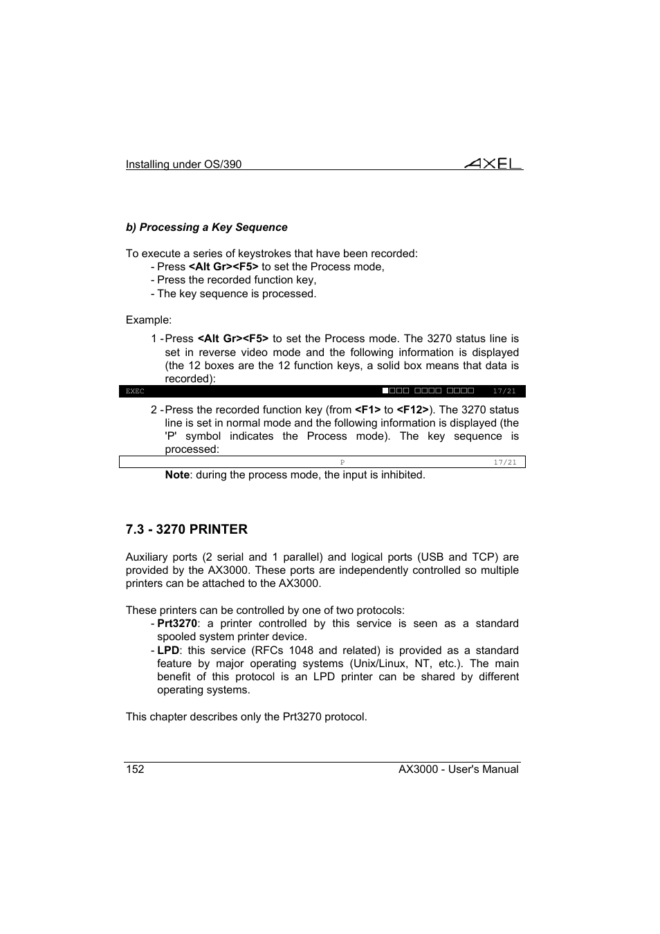 Axel AX3000 65 User's Manual - firmware 0632 User Manual | Page 166 / 298