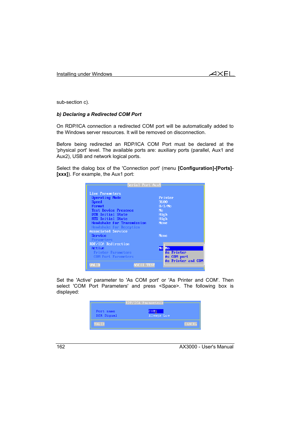Axel AX3000 65 User's Manual - firmware 0632 User Manual | Page 176 / 298