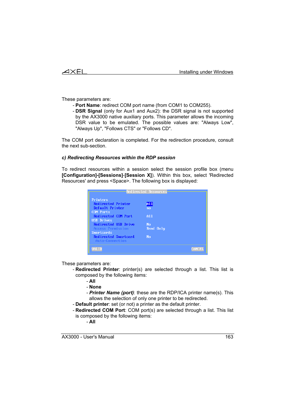 Axel AX3000 65 User's Manual - firmware 0632 User Manual | Page 177 / 298