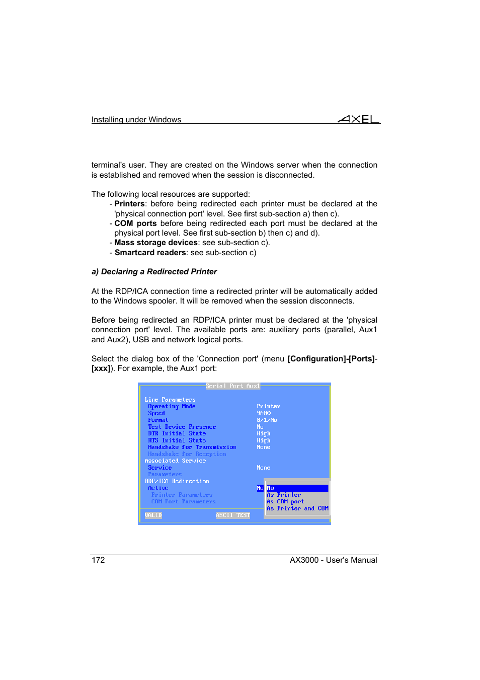 Axel AX3000 65 User's Manual - firmware 0632 User Manual | Page 186 / 298