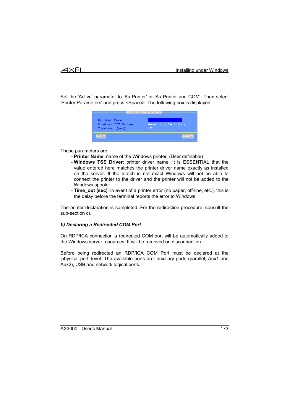 Axel AX3000 65 User's Manual - firmware 0632 User Manual | Page 187 / 298