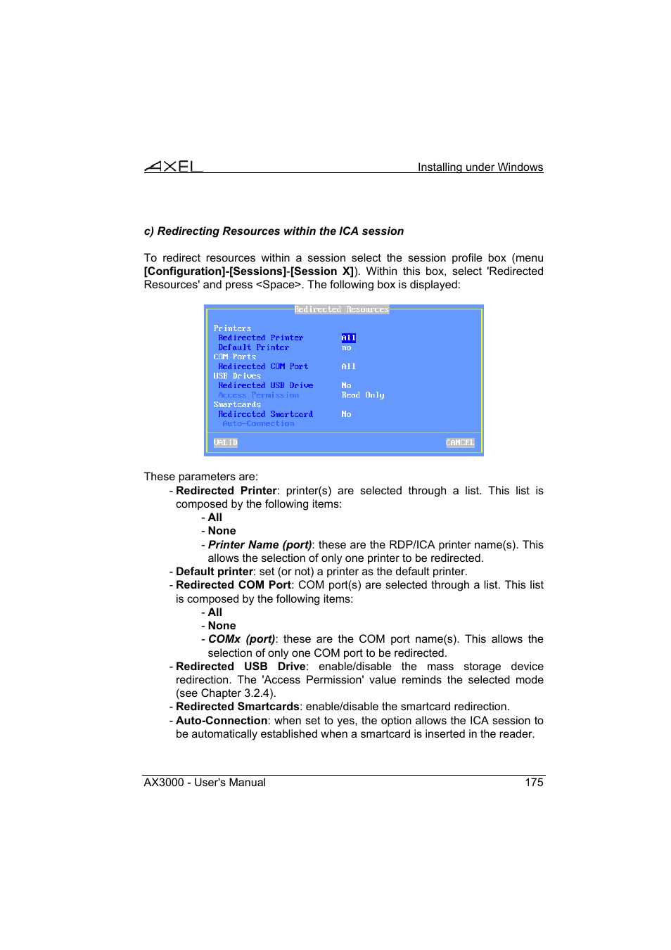 Axel AX3000 65 User's Manual - firmware 0632 User Manual | Page 189 / 298