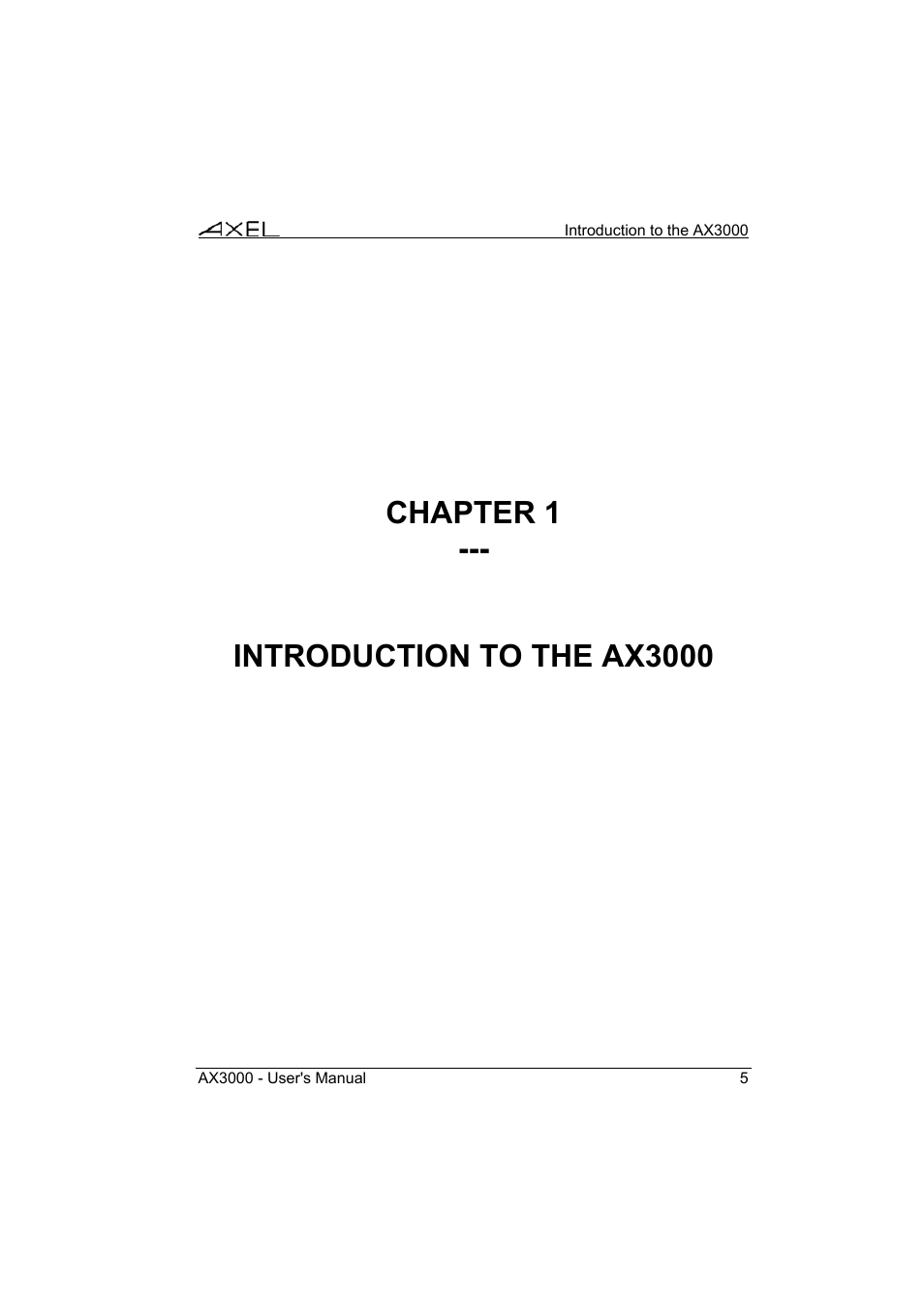 Axel AX3000 65 User's Manual - firmware 0632 User Manual | Page 19 / 298