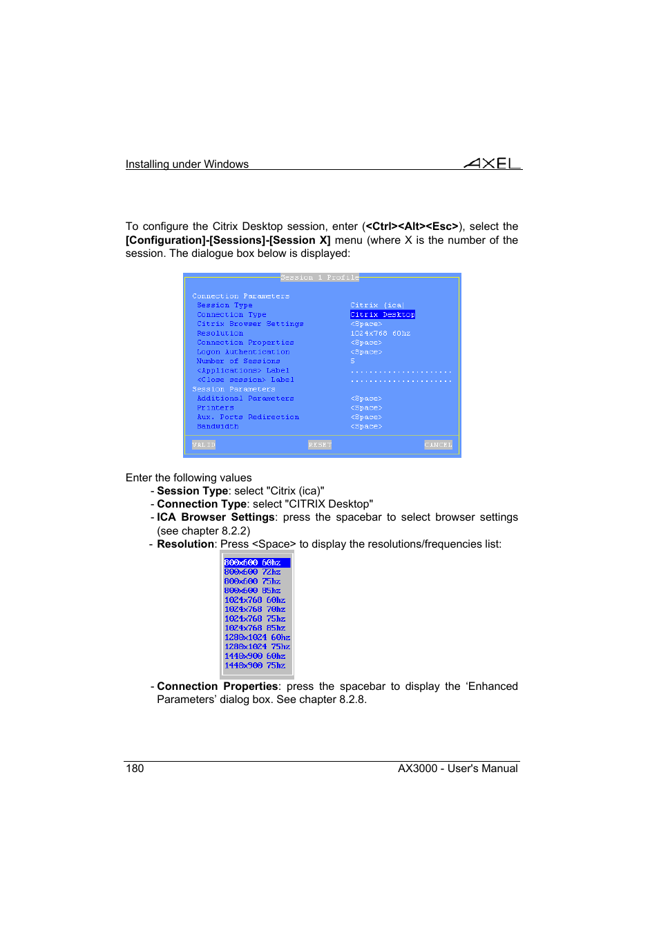 Axel AX3000 65 User's Manual - firmware 0632 User Manual | Page 194 / 298