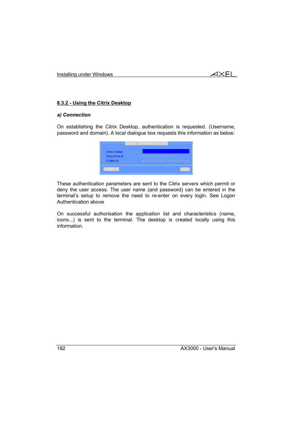 Axel AX3000 65 User's Manual - firmware 0632 User Manual | Page 196 / 298