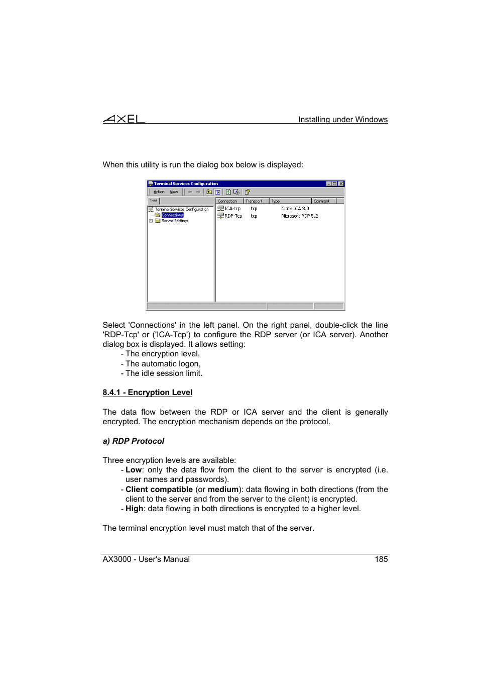 Axel AX3000 65 User's Manual - firmware 0632 User Manual | Page 199 / 298