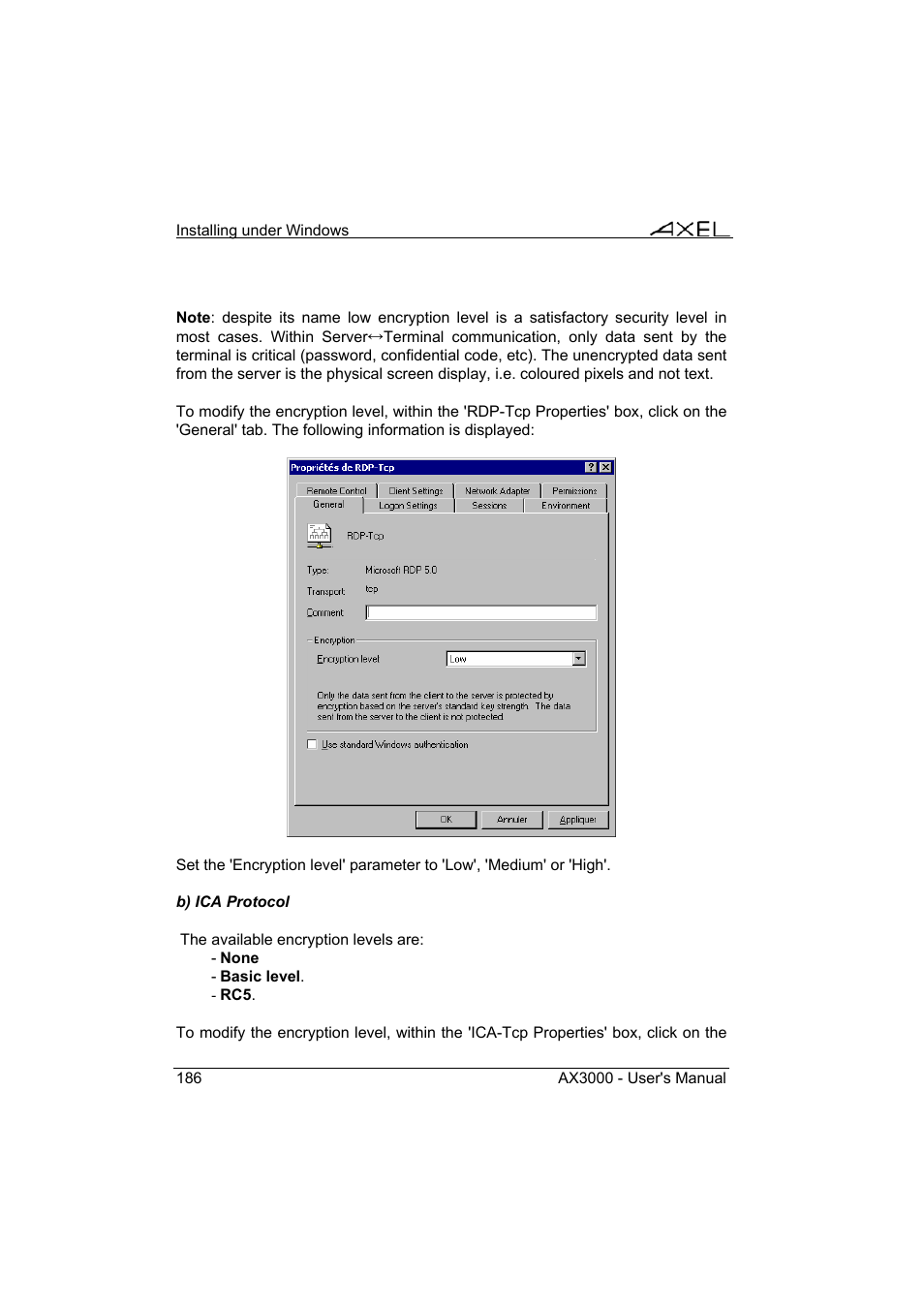 Axel AX3000 65 User's Manual - firmware 0632 User Manual | Page 200 / 298