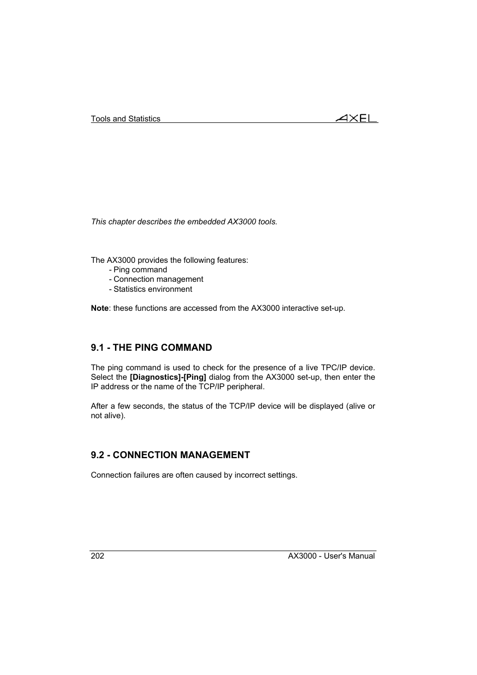Axel AX3000 65 User's Manual - firmware 0632 User Manual | Page 216 / 298