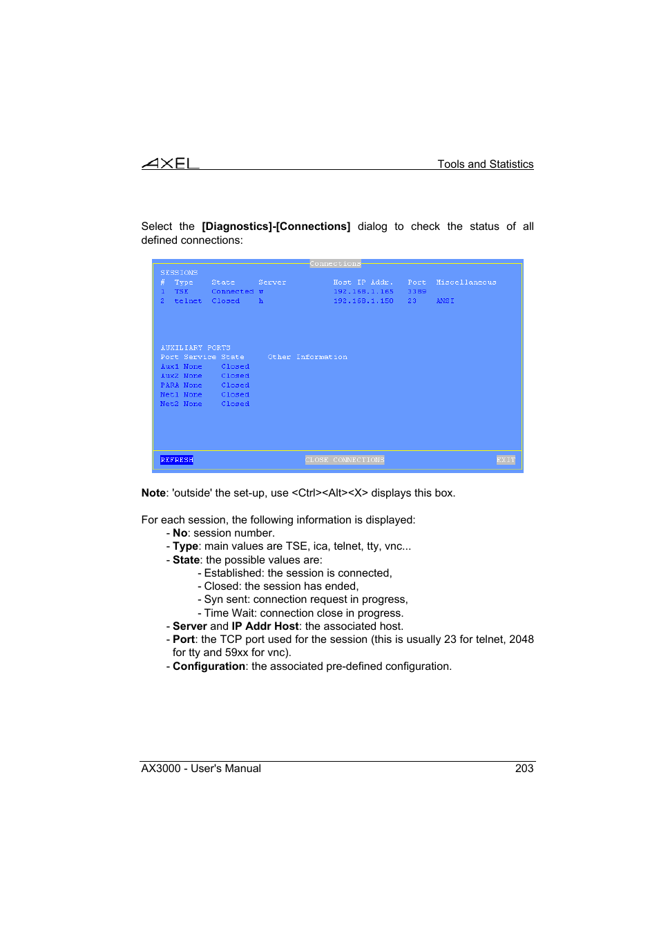 Axel AX3000 65 User's Manual - firmware 0632 User Manual | Page 217 / 298