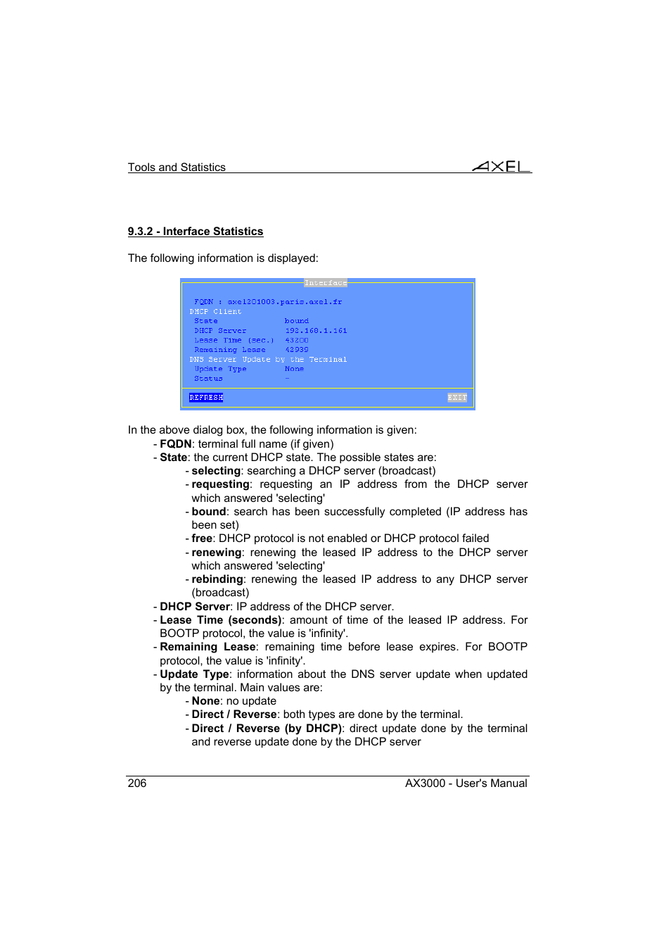 Axel AX3000 65 User's Manual - firmware 0632 User Manual | Page 220 / 298