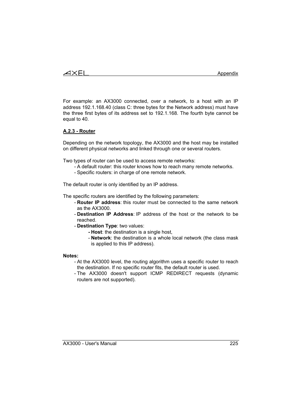 Axel AX3000 65 User's Manual - firmware 0632 User Manual | Page 239 / 298