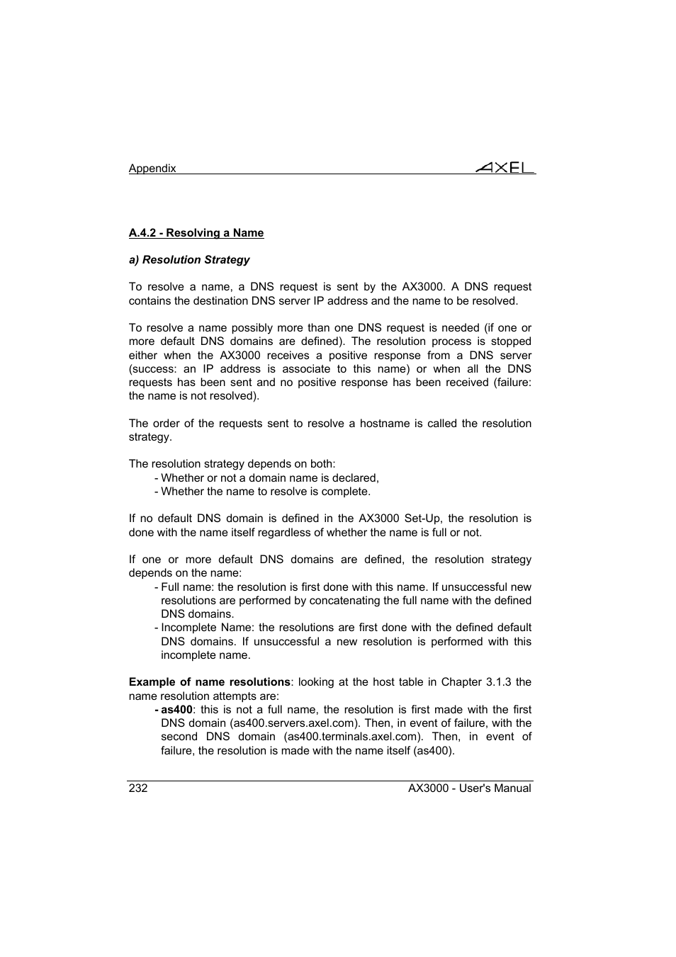 Axel AX3000 65 User's Manual - firmware 0632 User Manual | Page 246 / 298
