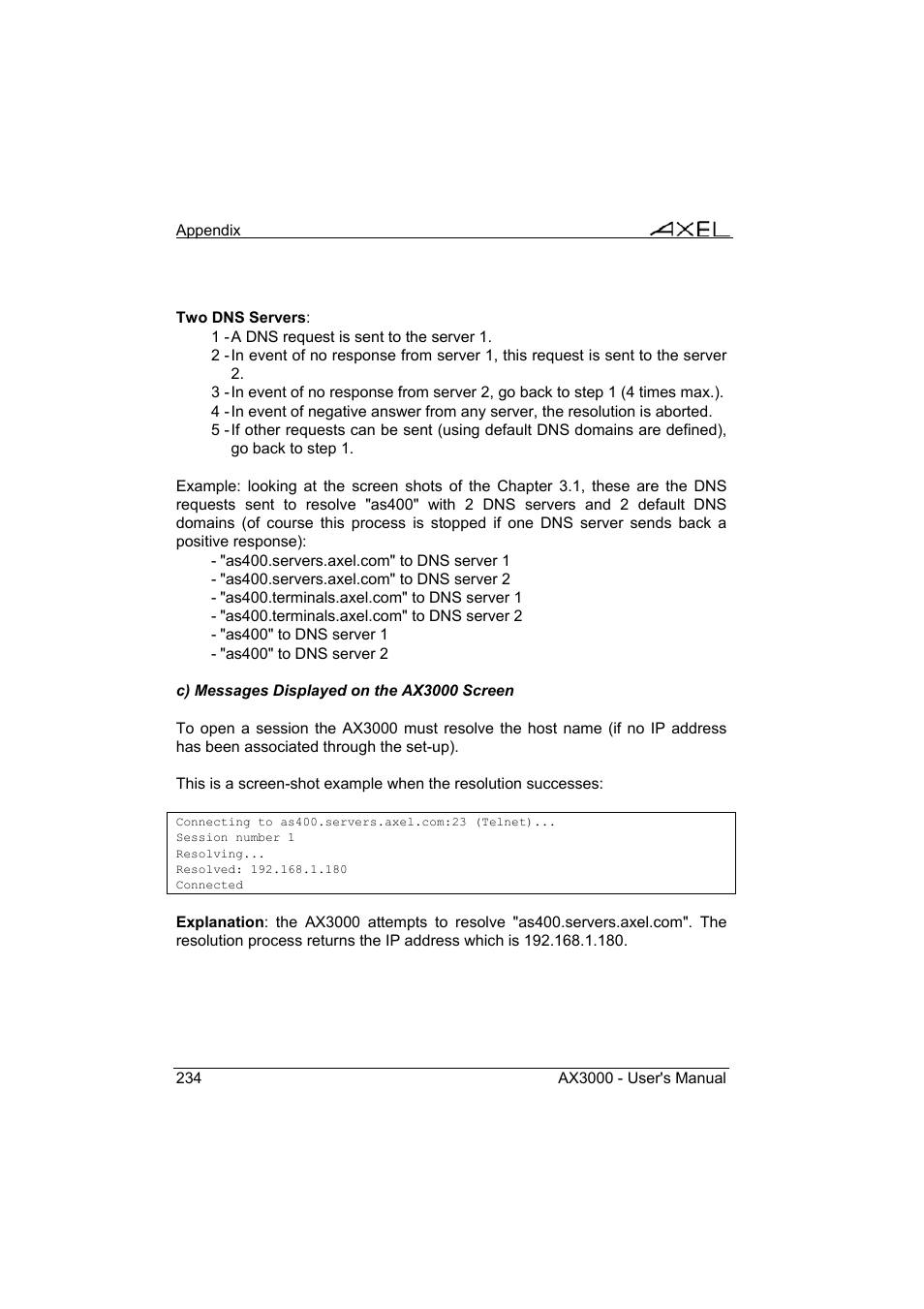 Axel AX3000 65 User's Manual - firmware 0632 User Manual | Page 248 / 298