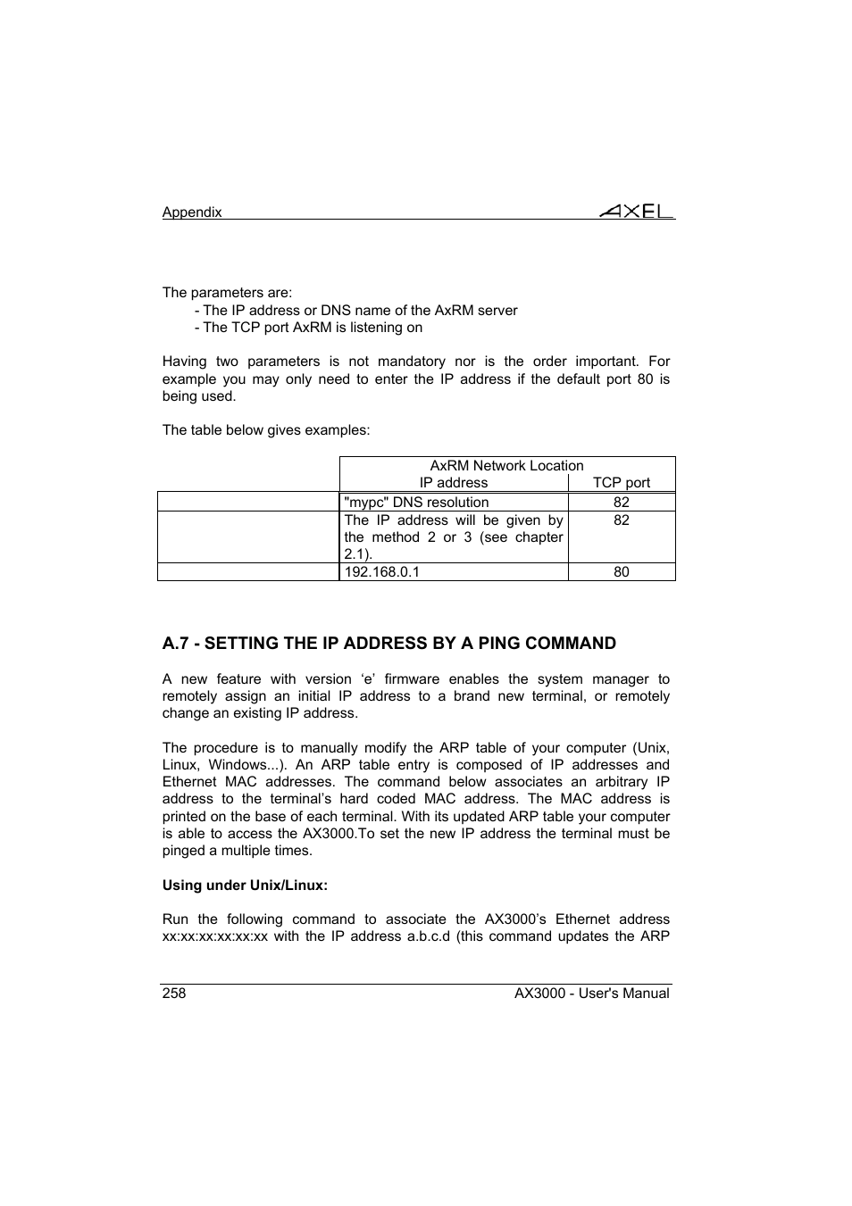Axel AX3000 65 User's Manual - firmware 0632 User Manual | Page 272 / 298