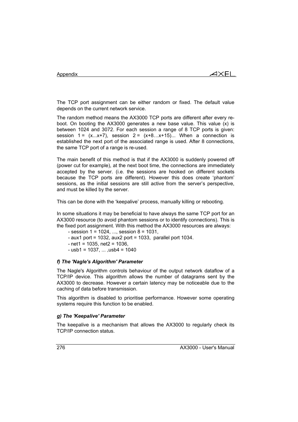 Axel AX3000 65 User's Manual - firmware 0632 User Manual | Page 290 / 298