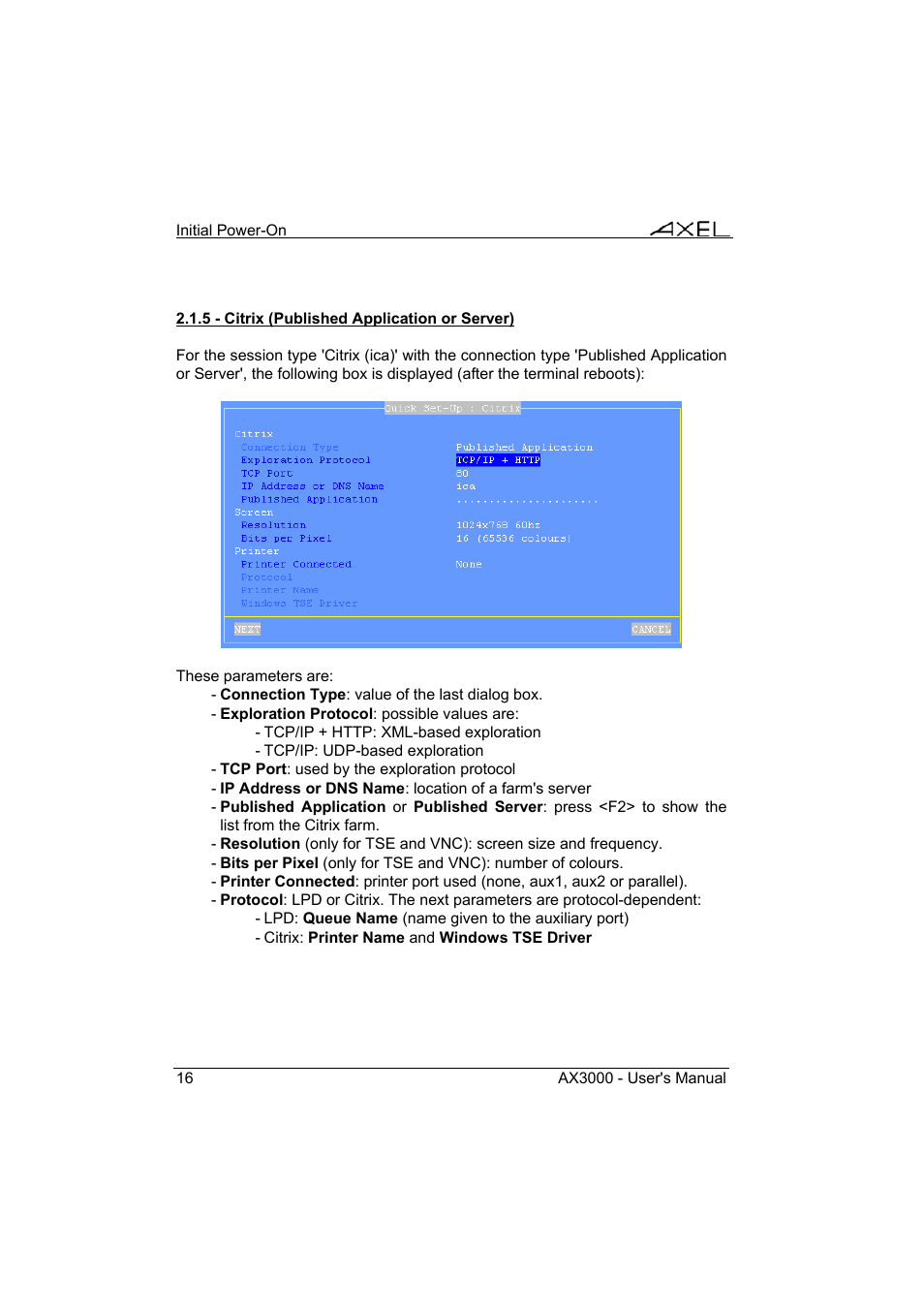 Axel AX3000 65 User's Manual - firmware 0632 User Manual | Page 30 / 298