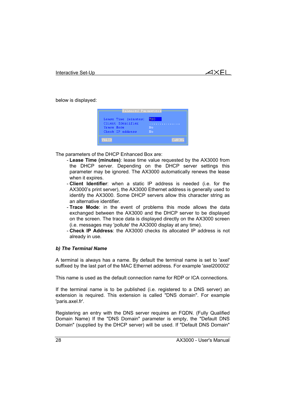 Axel AX3000 65 User's Manual - firmware 0632 User Manual | Page 42 / 298