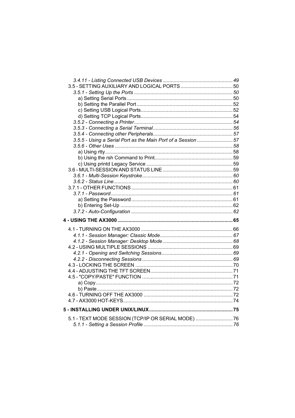 Axel AX3000 65 User's Manual - firmware 0632 User Manual | Page 5 / 298