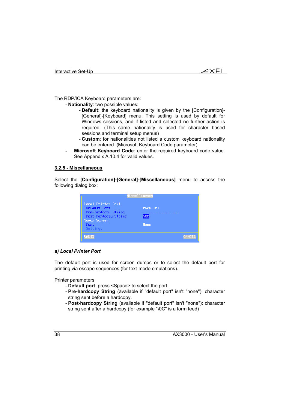 Axel AX3000 65 User's Manual - firmware 0632 User Manual | Page 52 / 298