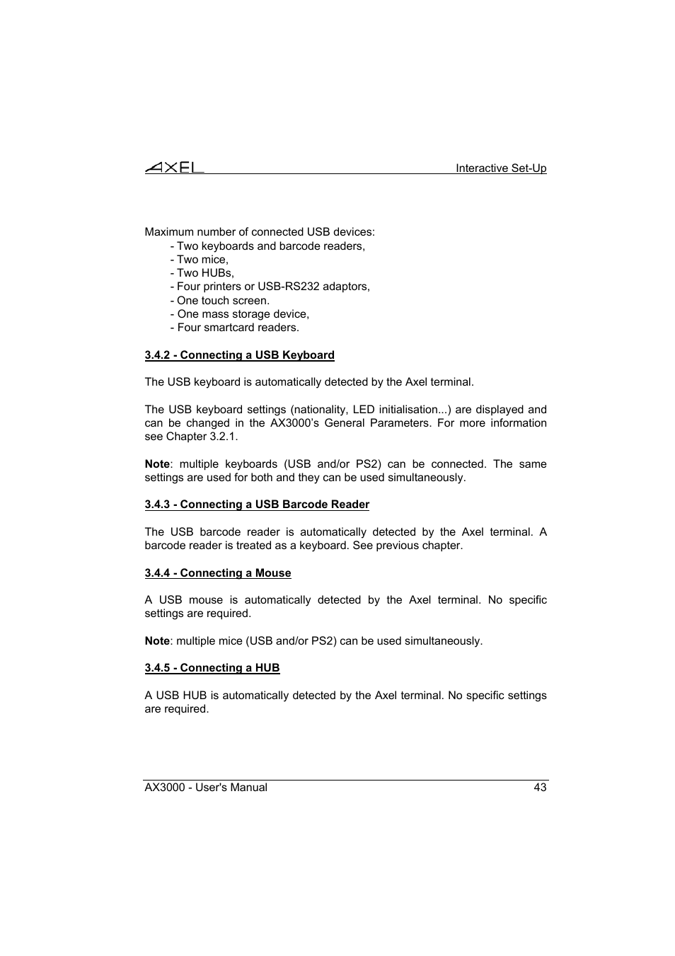Axel AX3000 65 User's Manual - firmware 0632 User Manual | Page 57 / 298