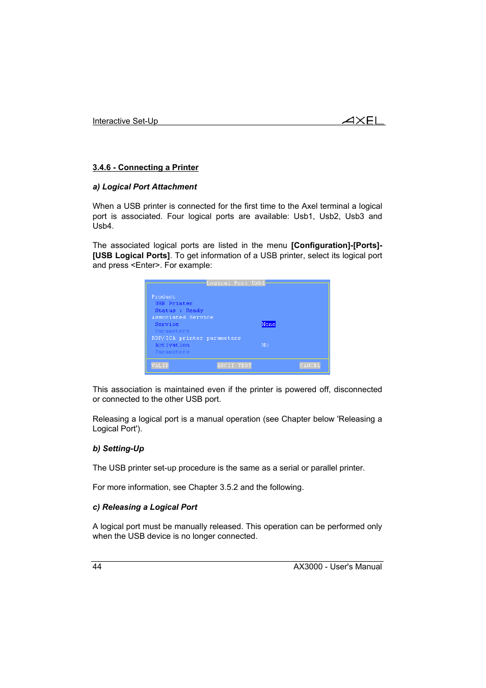 Axel AX3000 65 User's Manual - firmware 0632 User Manual | Page 58 / 298